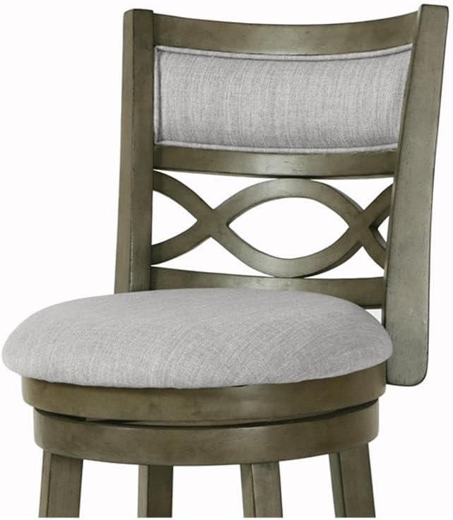 New Classic Furniture,Manchester 24" Solid Wood Counter Stool With Fabric Seat In Ant Gray