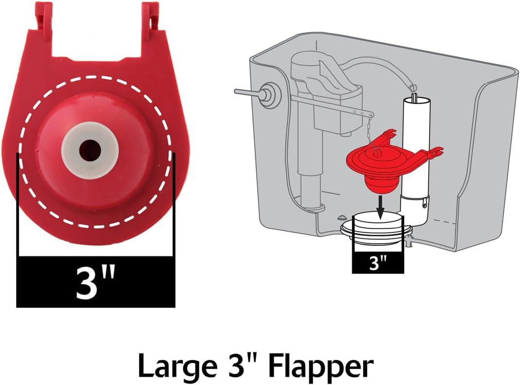 Korky 3040BP Rubber Flapper For Standard, 3 ", Red