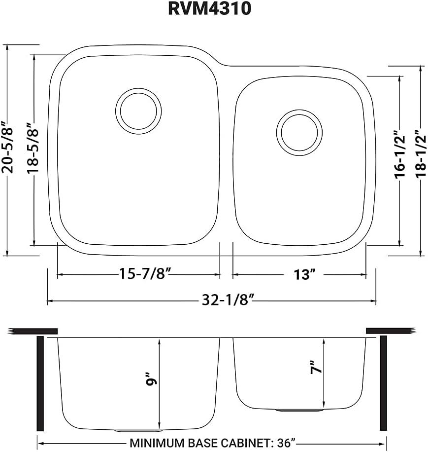 Ruvati 32-inch Satin Finish Double Bowl Stainless Steel Undermount Kitchen Sink