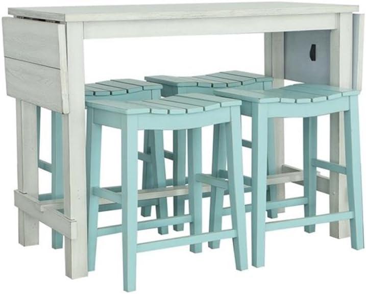 Sea Salt White Extendable Farmhouse Counter Height Table