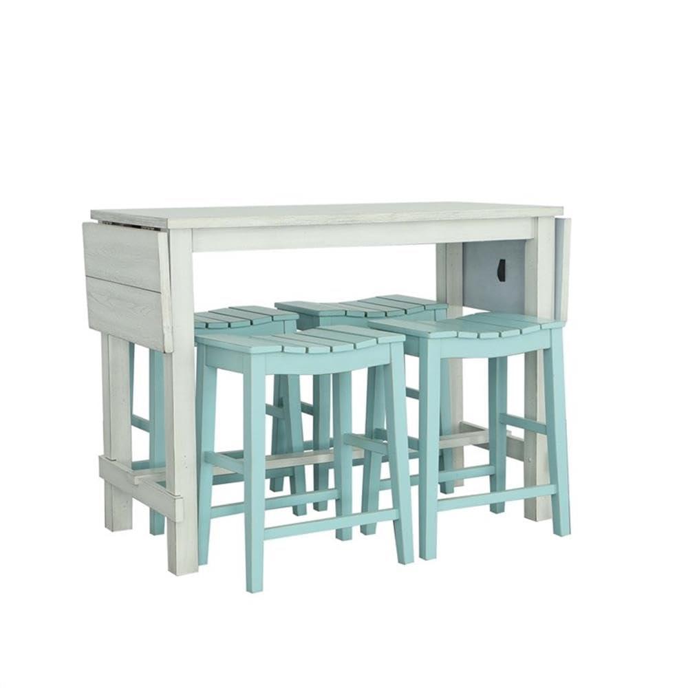 Sea Salt White Extendable Farmhouse Counter Height Table