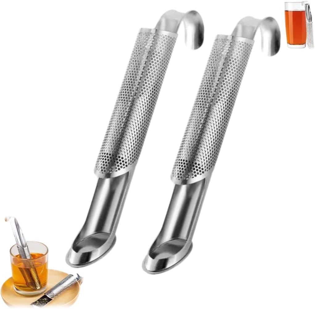 Tea Infuser Set for Loose Leaf Tea - Stainless Steel Filter for Perfect Brewing | 2 Pcs with Cleaning Brush and Tea Leaf Clip | Portable and Convenient | Ideal for Herbal Tea and Spices