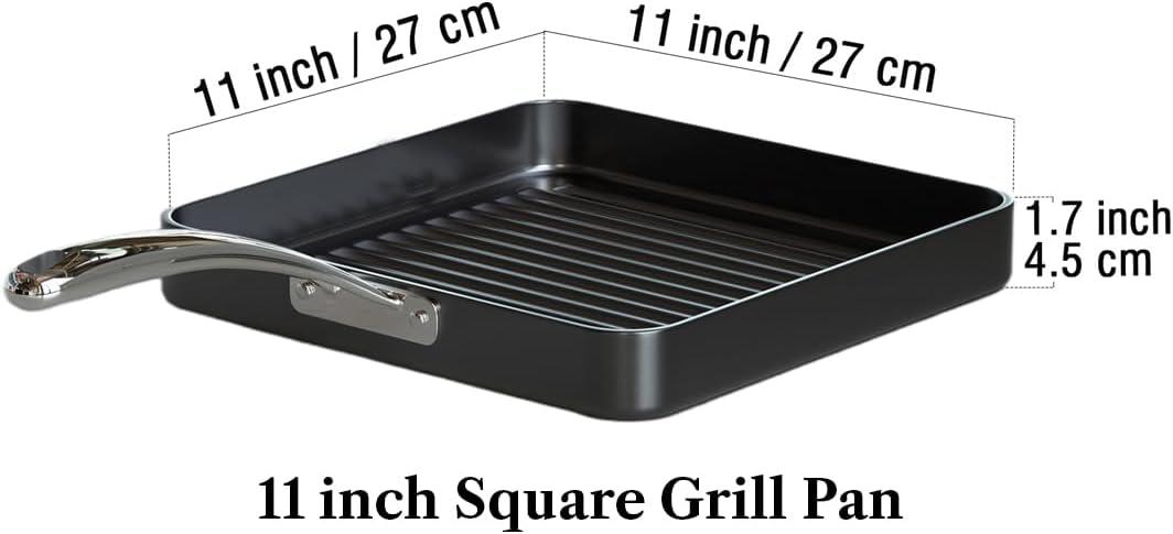 Cooks Standard Nonstick Hard Anodized Square Grill Pan 11 x 11-Inch