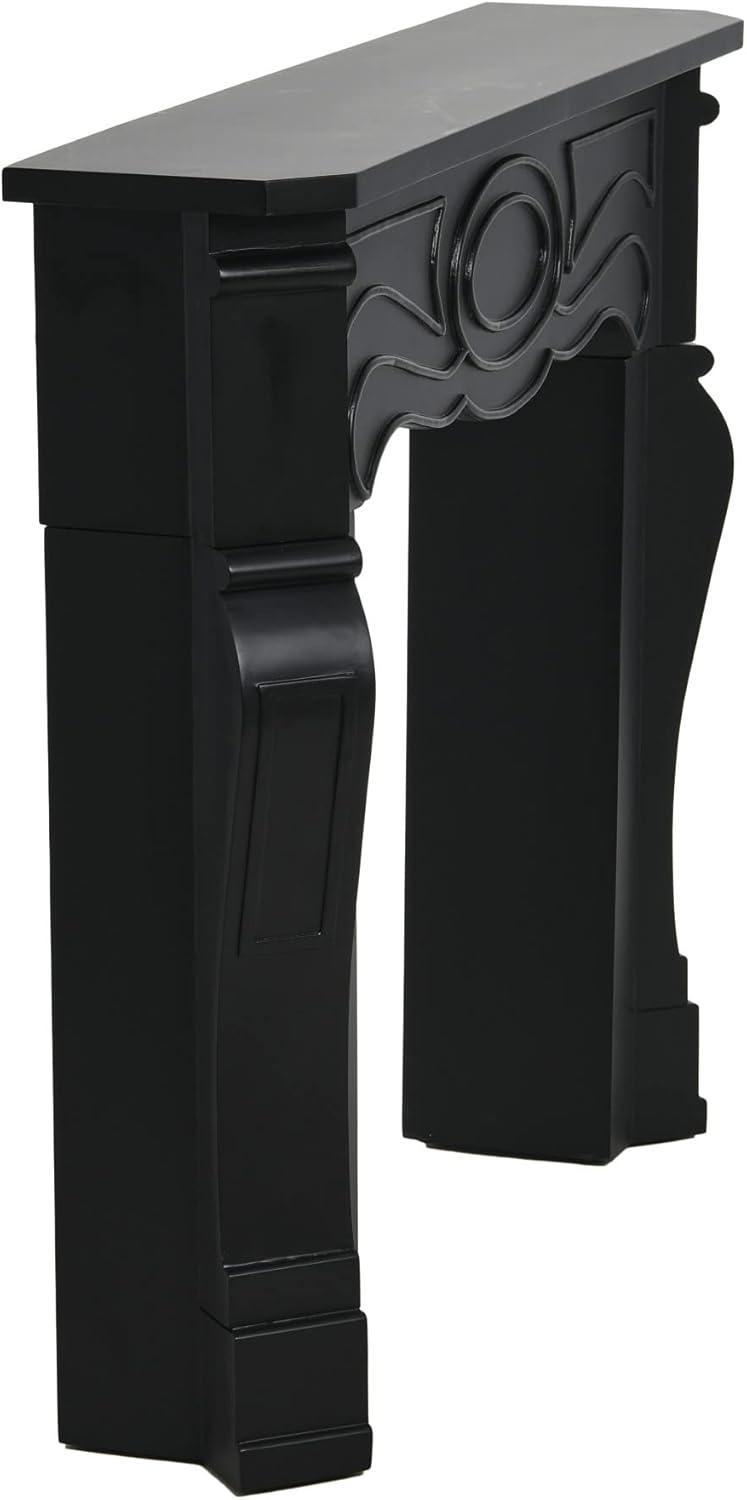 Storied Home Victorian Decorative Fireplace Mantel Black: Wall Mount, Fir Wood & MDF Frame, No Heat Output