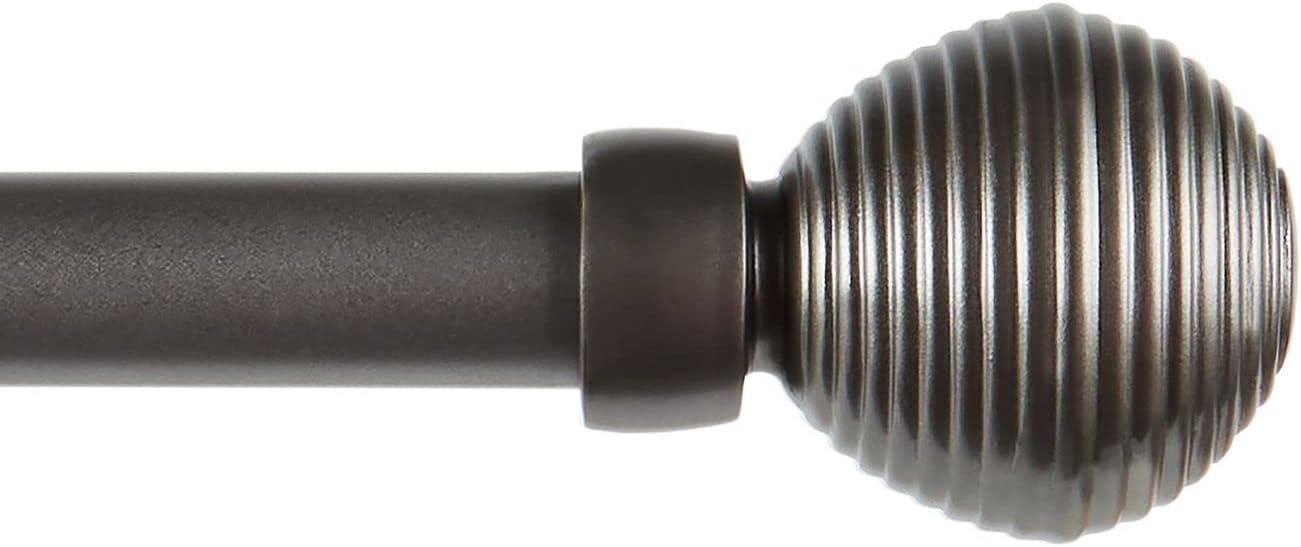 Exclusive Home 36"-72" Modern Layer Curtain Rod - Matte Bronze: Adjustable Iron, Single Rod, 25lb Capacity