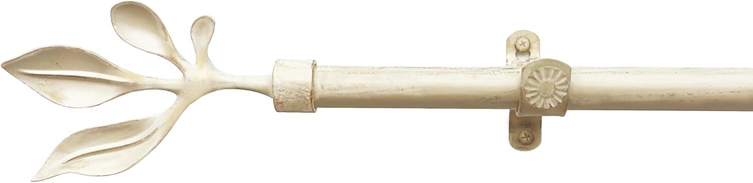 Achim Metallo Atrium Cream/Gold Decorative Rod & Finial - Luxurious 48 in x 86 in