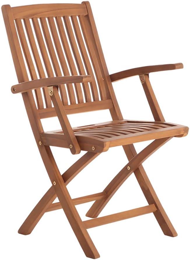 Nordic  Teak Outdoor Oiled Patio Folding Chair with Arm Rests