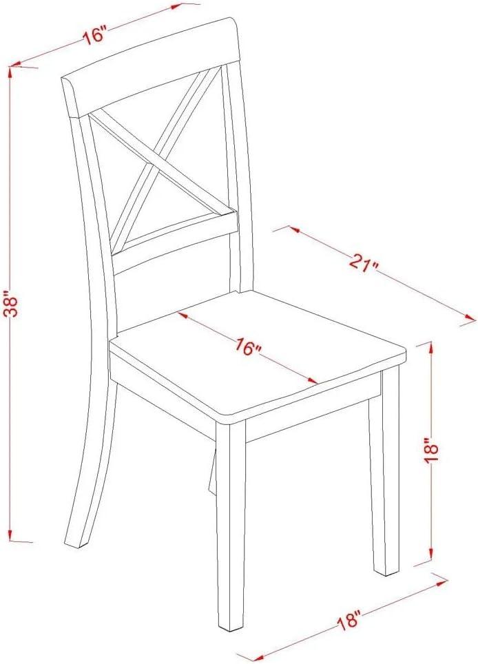 East West Furniture Dining Room Set Linen White, ANBO5-LWH-LC