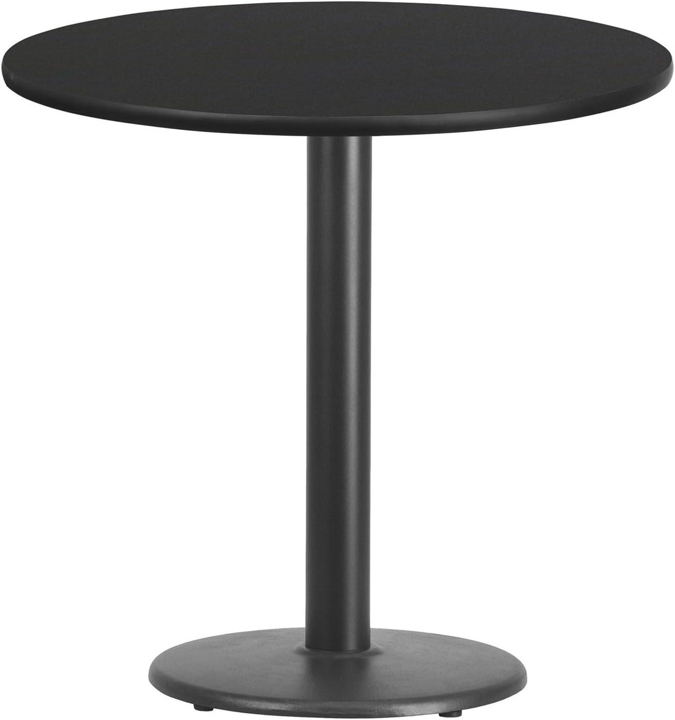 Flash Furniture 30'' Round Black Laminate Table Top with 18'' Round Table Height Base