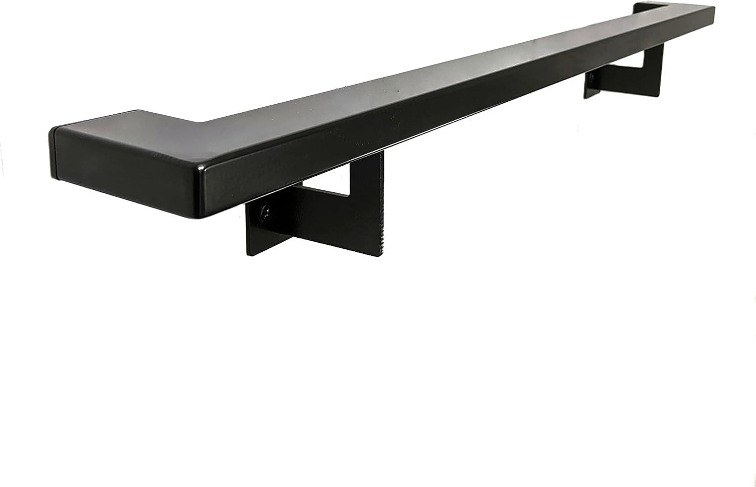 Concept Fusion 1100076 Urban Contemporary Handrail Grab Bar Kit, L Steel Brackets, Returns to Wall, Powder Coat