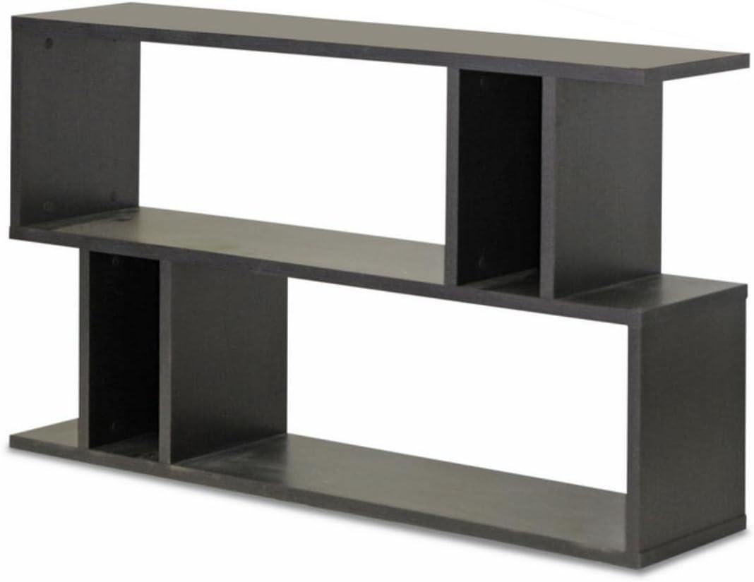 27.5" Goodwin 2 Level Modern Bookshelf Dark Brown - Baxton Studio