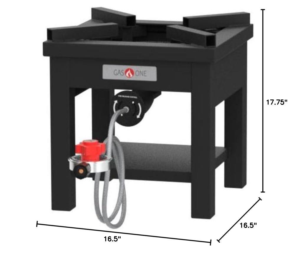 GasOne 275,000 BTU Propane Burner Cooker With Regulator with Steel Braided Hose For Outdoor Cooking, Turkey Fry