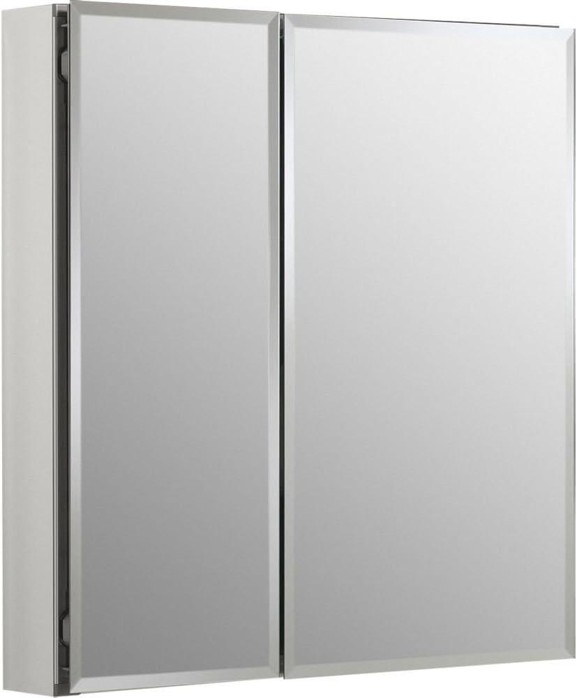 CLC Aluminum Two-Door Medicine Cabinet With Mirrored Doors, Beveled Edges