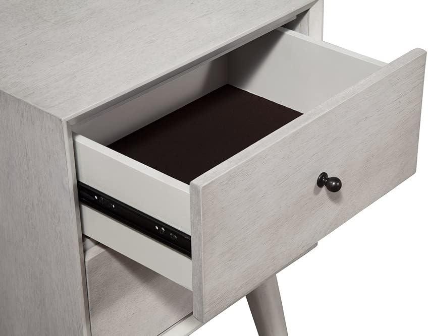 Transitional Gray Mahogany 2-Drawer Nightstand