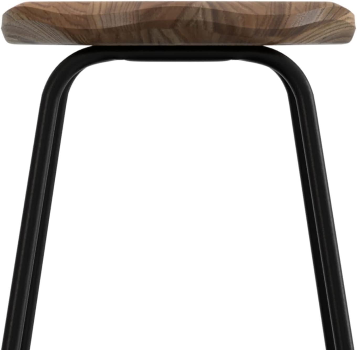 Orson Industrial Metal Saddle Counter Height Stool (Set of 2) in Natural