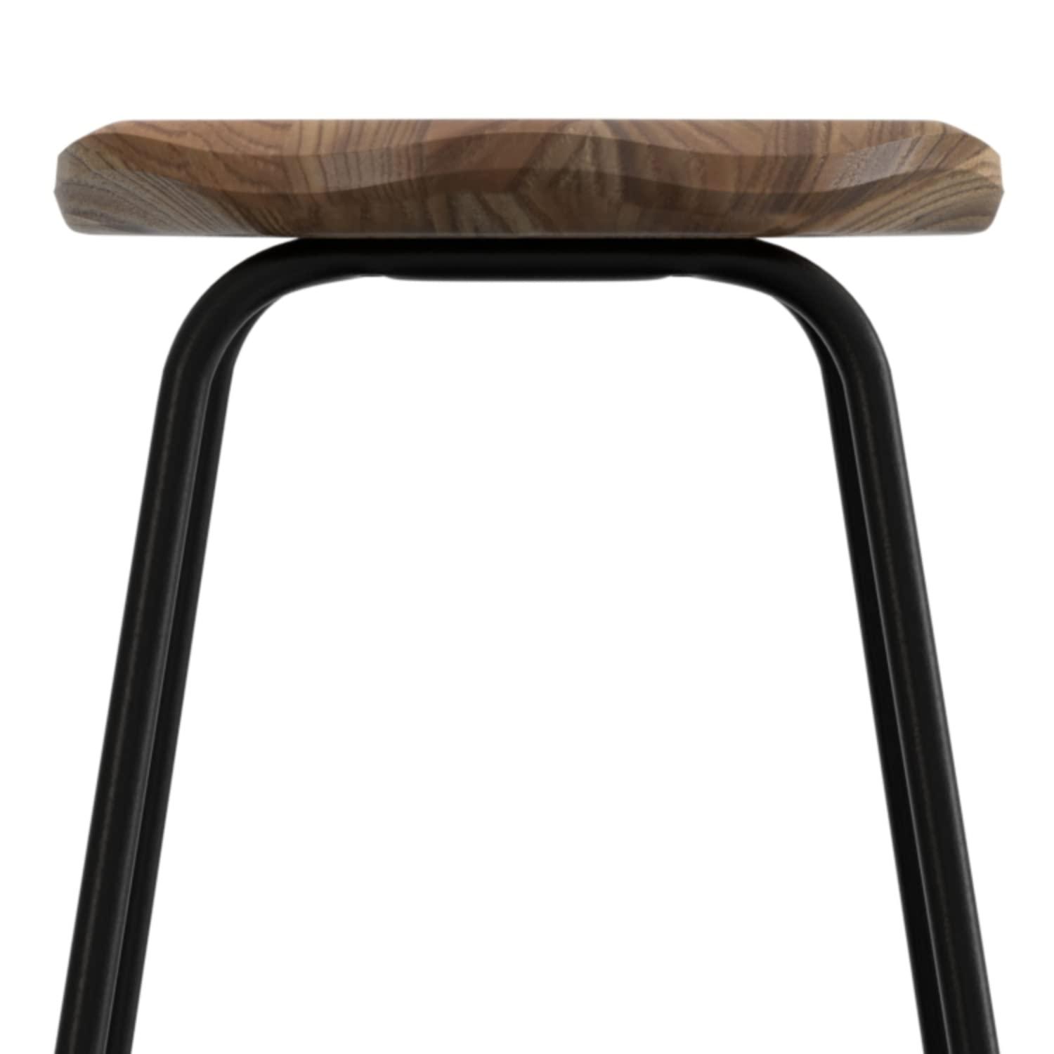 Orson Industrial Metal Saddle Counter Height Stool (Set of 2) in Natural