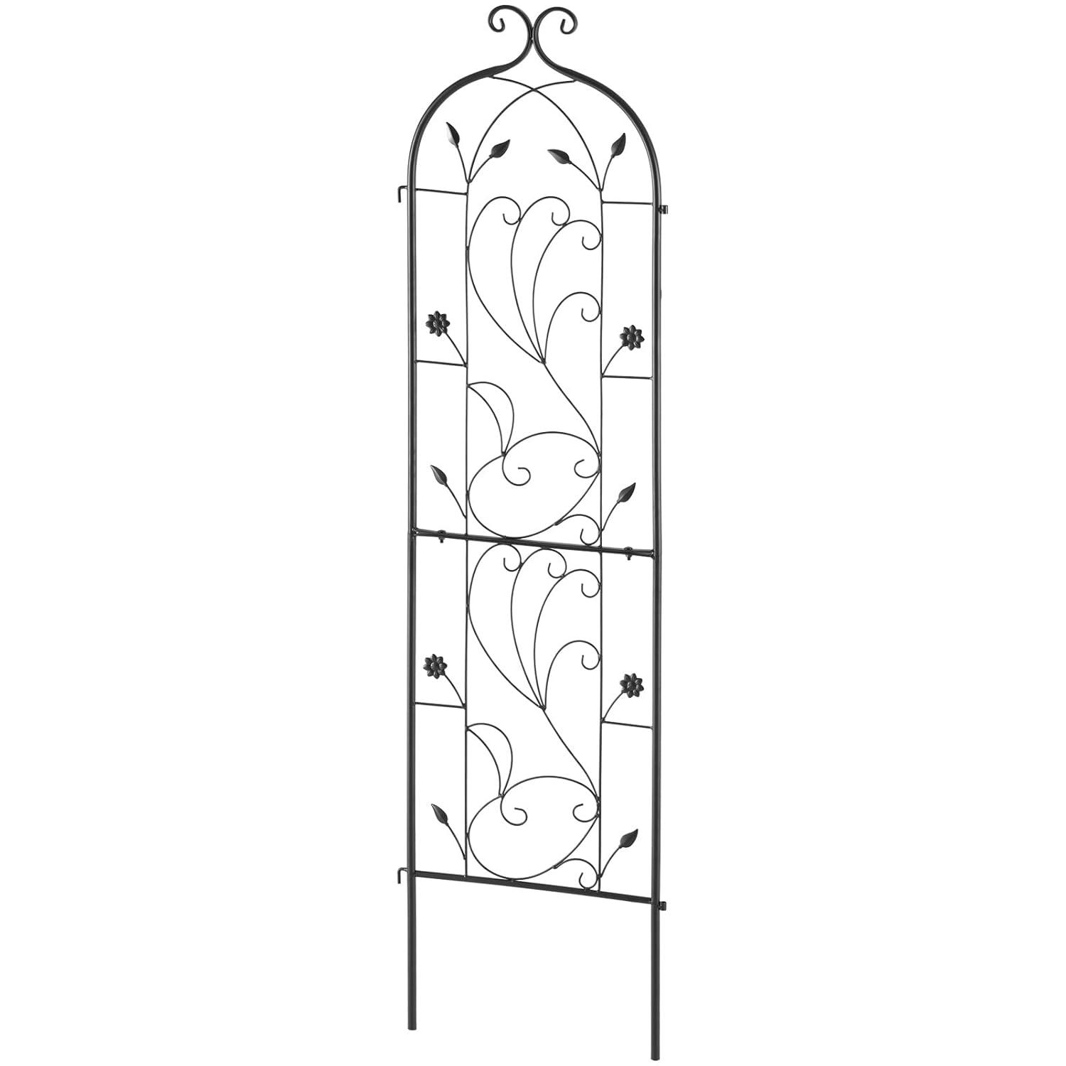 Garden Trellis for Climbing Plants, 60 x 15 in., 2 Packs Rustproof Metal Garden Flower Trellis, Climbing Rose Trellis
