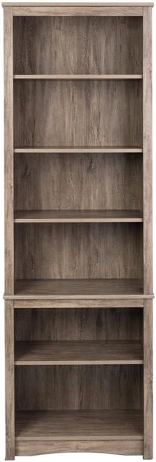 Prepac Tall 6-Shelf Bookcase, Drifted Gray