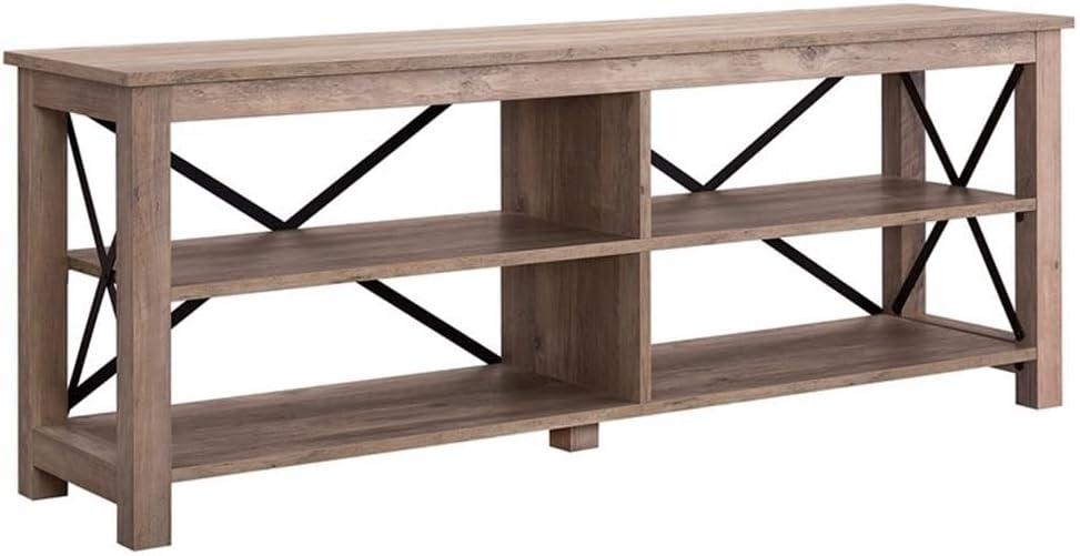 Evelyn&Zoe Sawyer Rectangular TV Stand for TV's up to 70", Gray Oak