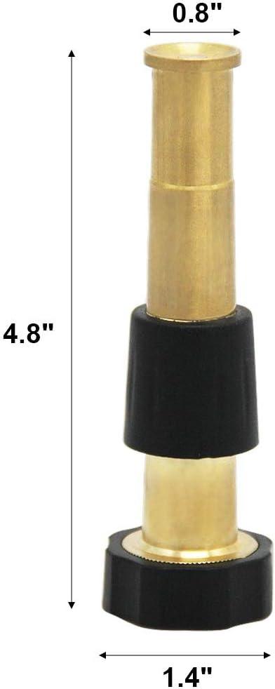 Heavy-Duty Brass Adjustable Hose Nozzle with Black Grip