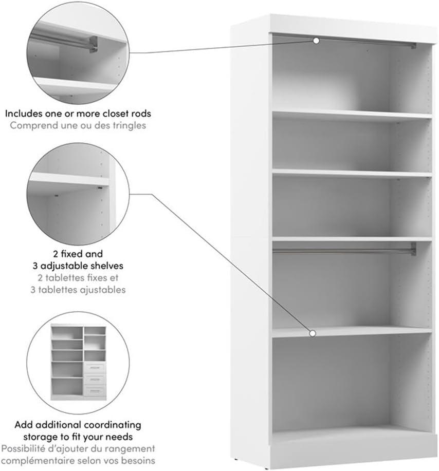 Bestar Pur 36W Closet Organizer in white