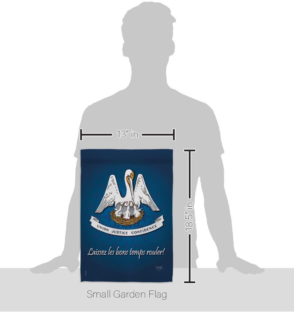 Breeze Decor 58083 States Louisiana 2-Sided Impression Garden Flag - 13 x 18.5 in.