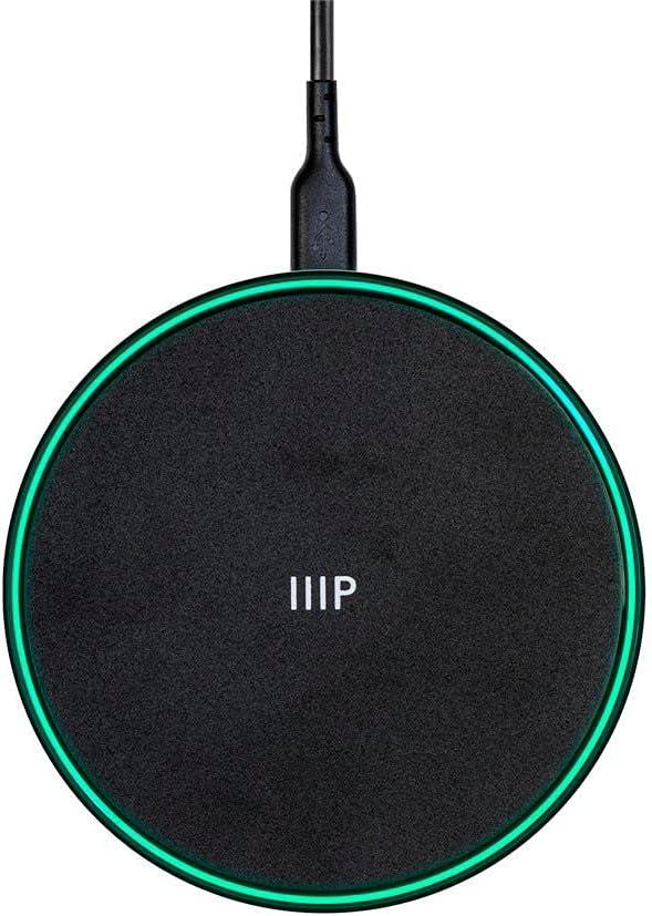 Monoprice Wireless Charger, Qi-Certified 15W Fast Charging Pad with QC3.0 AC Adapter For iPhone 12/12 Pro/11/11 Pro/XR/XS/X/8/8+/Airpods, Galaxy