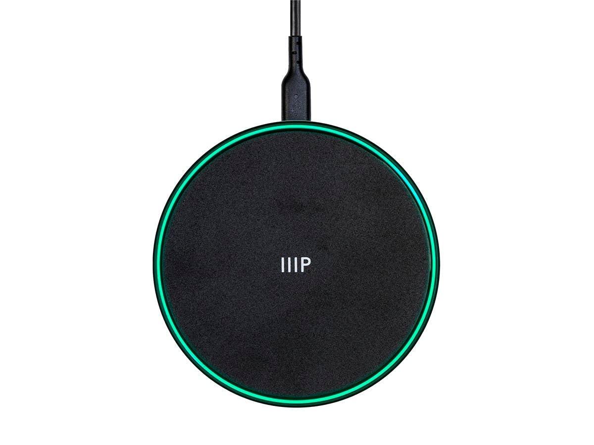 Monoprice Wireless Charger, Qi-Certified 15W Fast Charging Pad with QC3.0 AC Adapter For iPhone 12/12 Pro/11/11 Pro/XR/XS/X/8/8+/Airpods, Galaxy
