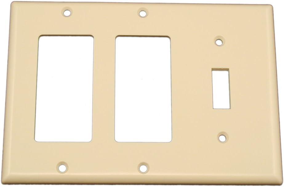 Light Almond 3-Gang 1-Toggle 2-Decora Thermoset Wallplate