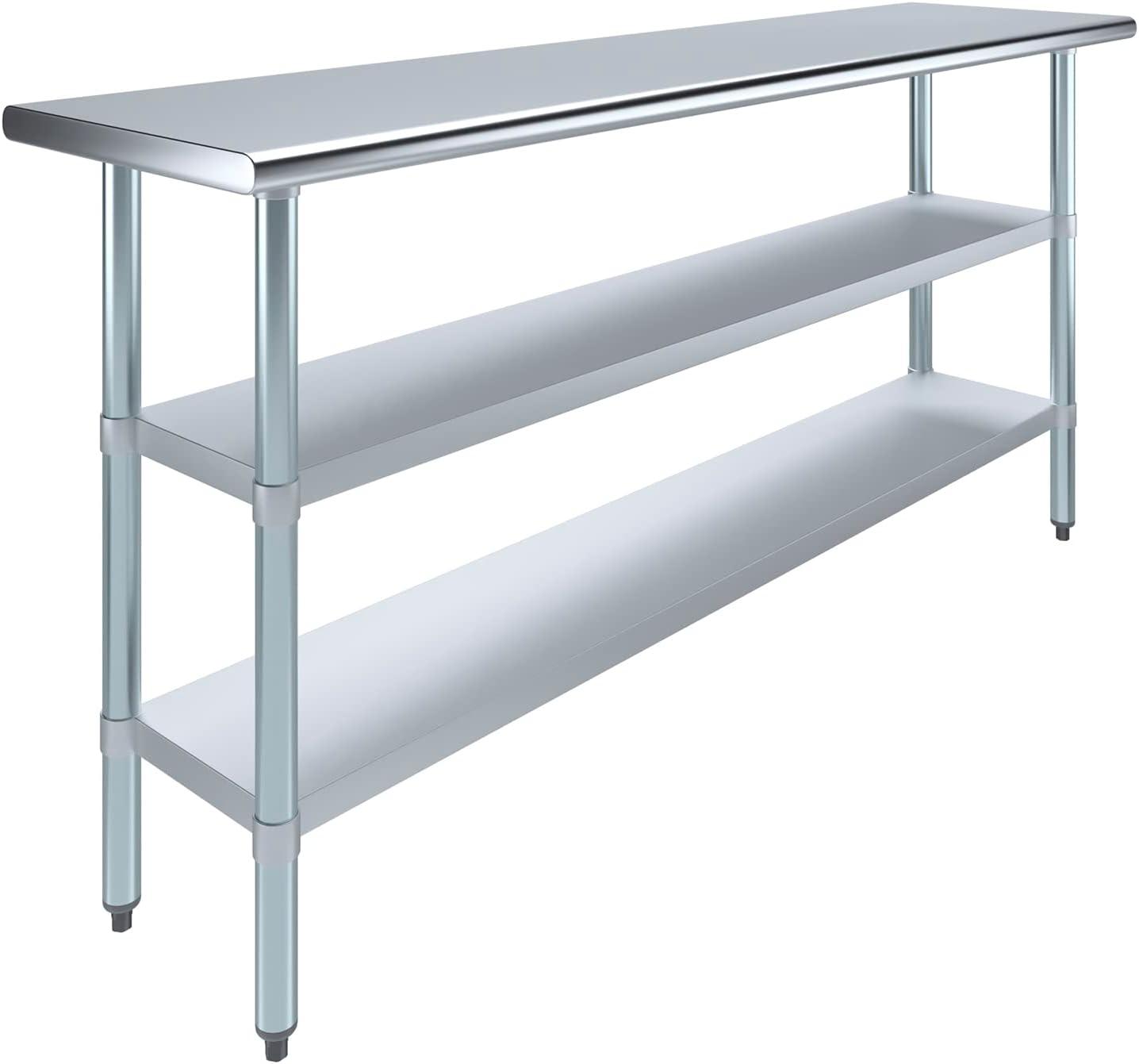 Stainless Steel Work Table with 2 Shelves