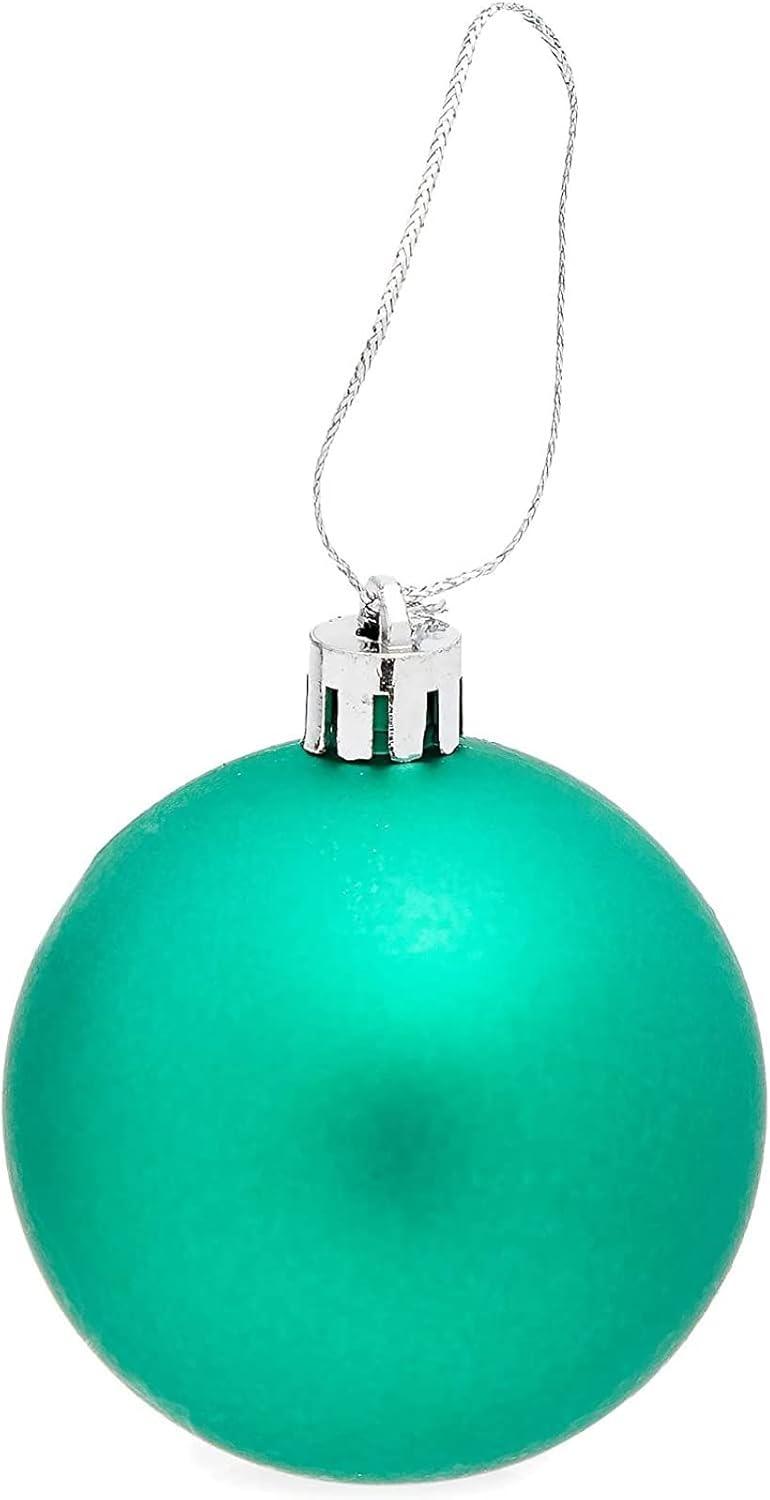 Forest Green Shatterproof Plastic Christmas Ornaments Set, 2.3 in, 36 Pack