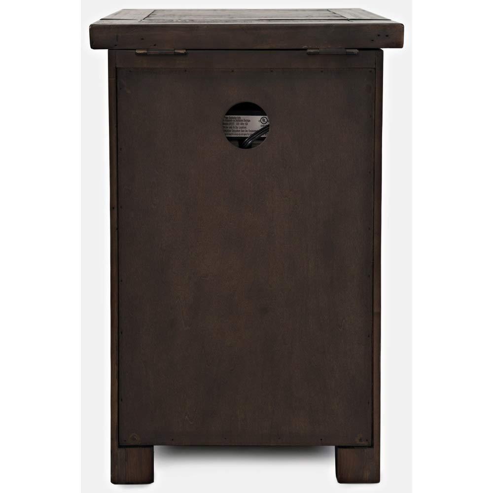Jofran,Harris USB Charging Side Table- Brown Color