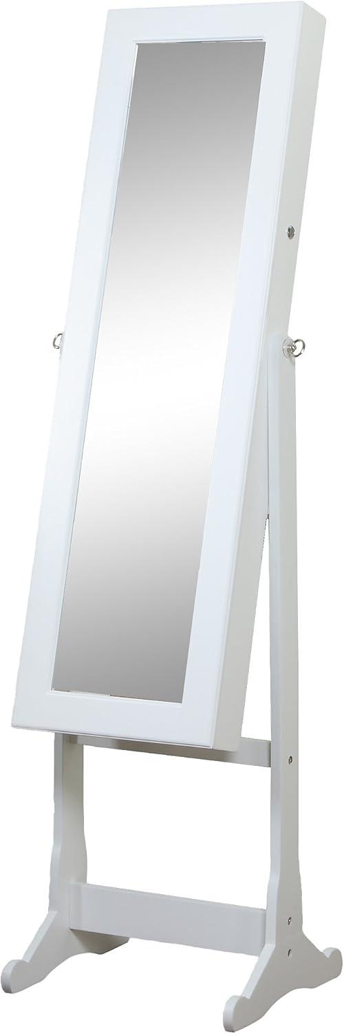 Artiva  USA 63-inch White Floor-Standing Mirror and Jewelry Armoire with LED Light