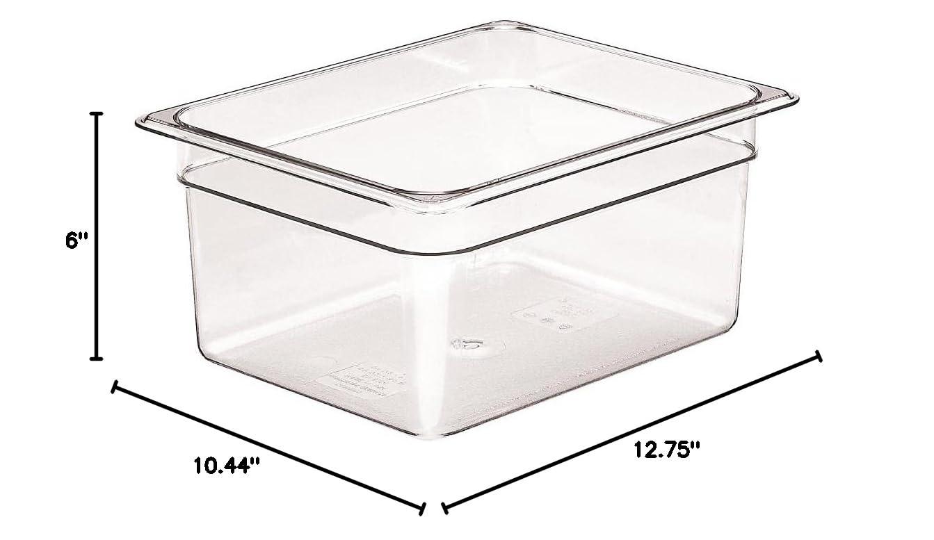 Clear 6" Deep Half-Size Polycarbonate Food Storage Pan