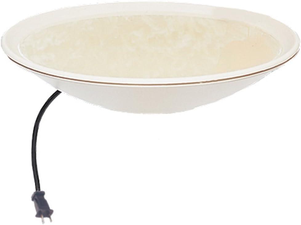 Cream Heated Plastic Bird Bath with Mounting Hardware