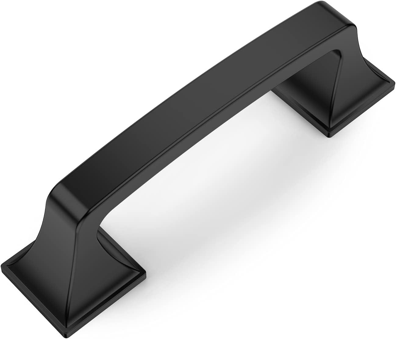 Matte Black Modern Cupboard Drawer Pulls with Mounting Hardware, 10 Pack