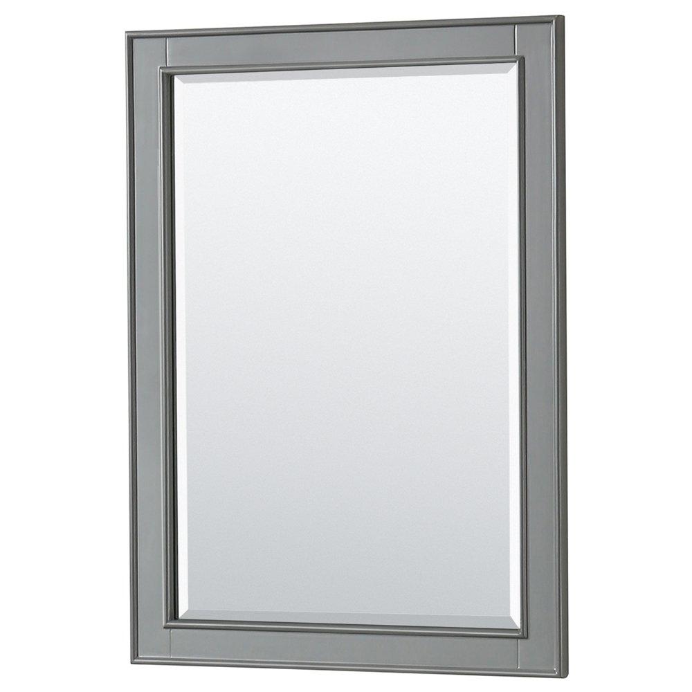 Deborah 36" Dark Gray Vanity with White Marble Top and Mirror