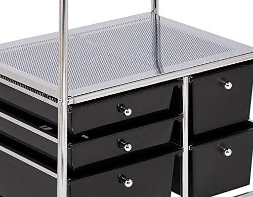 Honey-Can-Do Steel and Plastic 5-Drawer Rolling File Storage Cart, Black/Chrome