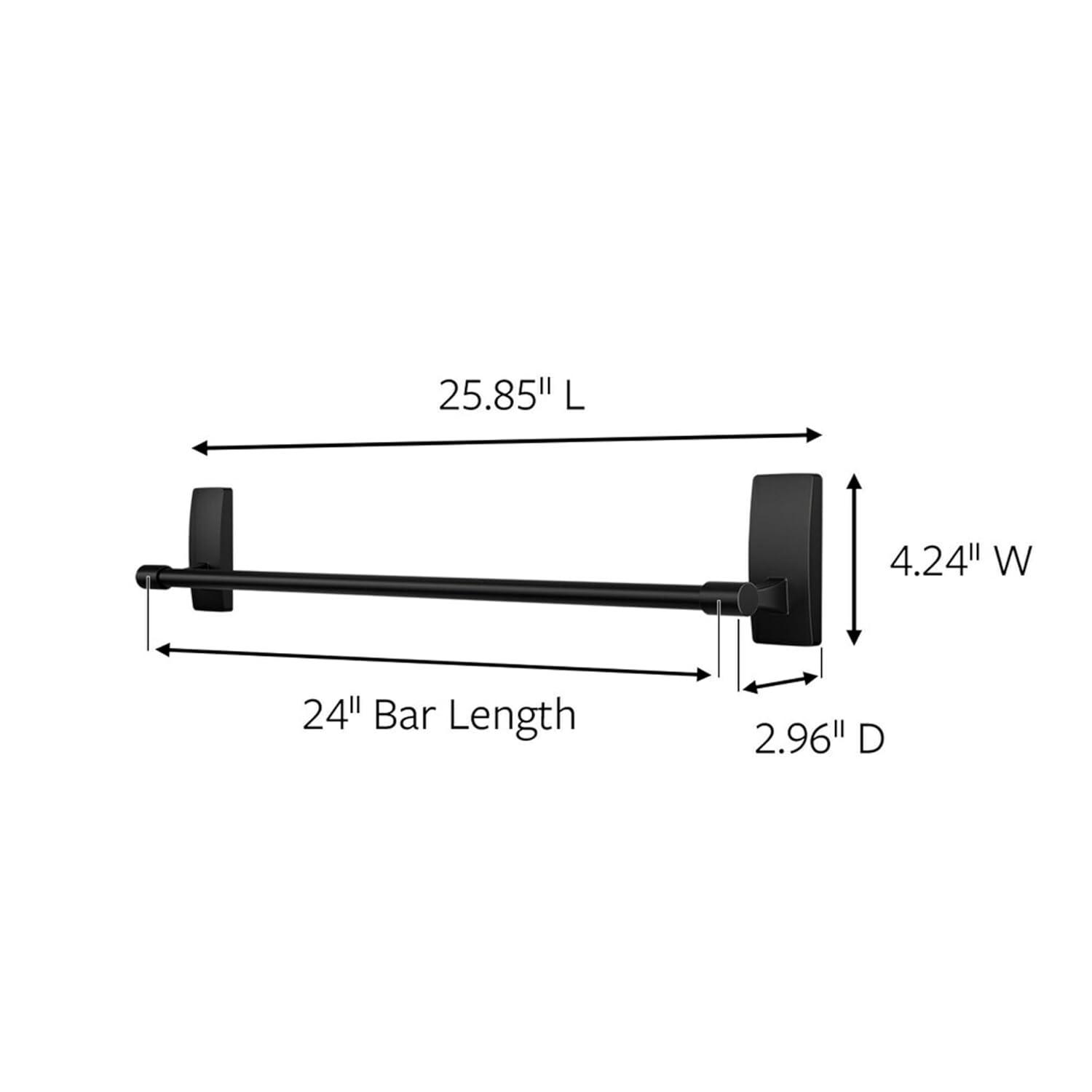Command Bath Matte Black Towel Bar, Holds 10 lbs, 2 Large Strips