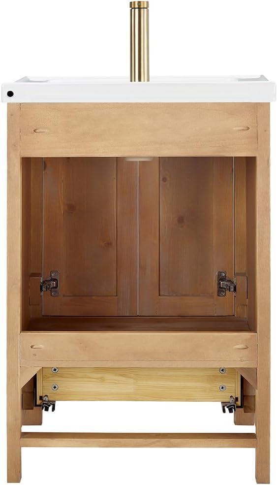 Gela 23.6'' Free-standing Single Bathroom Vanity with Ceramic Vanity Top