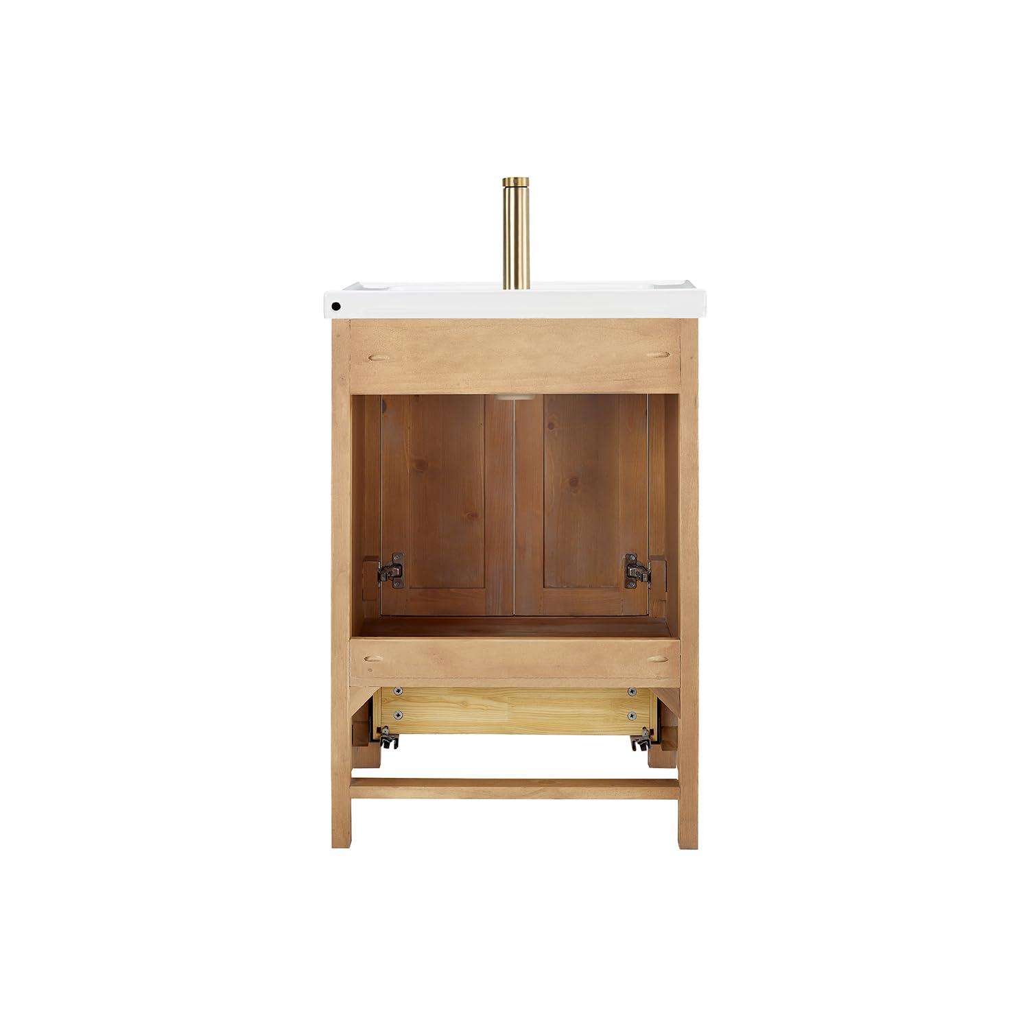 Gela 23.6'' Free-standing Single Bathroom Vanity with Ceramic Vanity Top