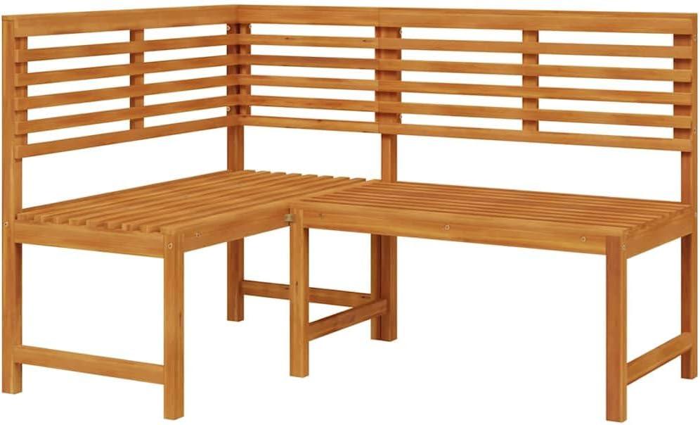 vidaXL Patio Corner Bench 55.1Inch Solid Acacia Wood