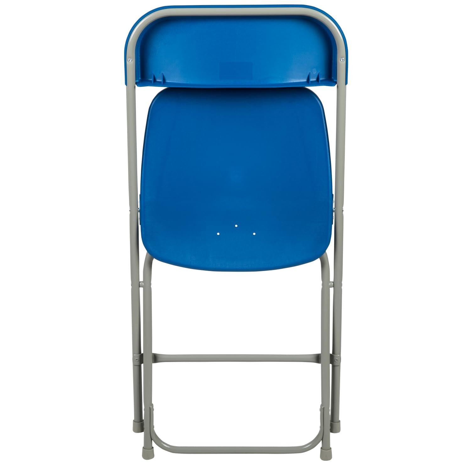 Flash Furniture Hercules Series Plastic Folding Chair - Blue - 650LB Weight Capacity Comfortable Event Chair - Lightweight Folding Chair -