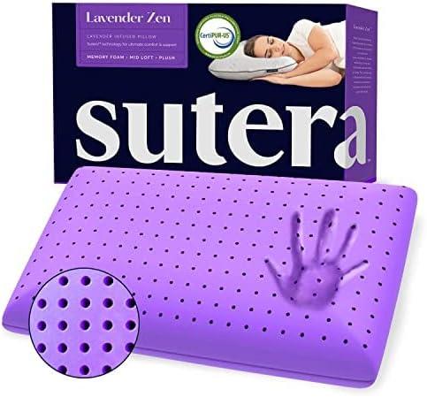 Lavender Zen Rectangular Memory Foam Cooling Bed Pillow