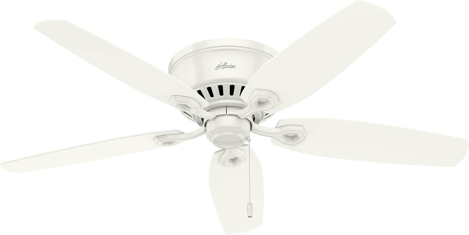 Builder Low Profile 52" 5 - Blade Flush Mount Ceiling Fan with Lights and Pull Chains