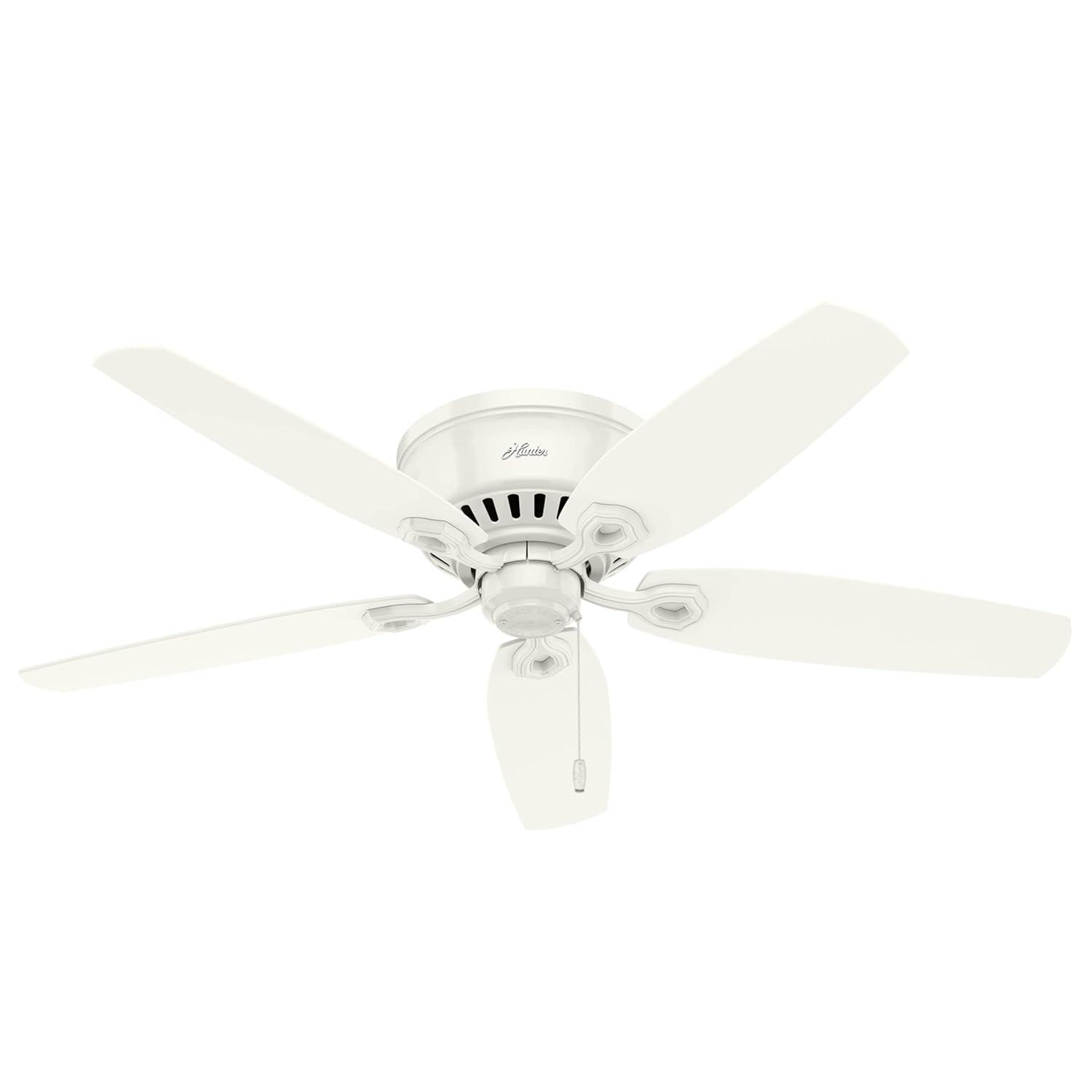 Hunter Fan Builder Low Profile 52" 5 - Blade Flush Mount Ceiling Fan with Lights and Pull Chains