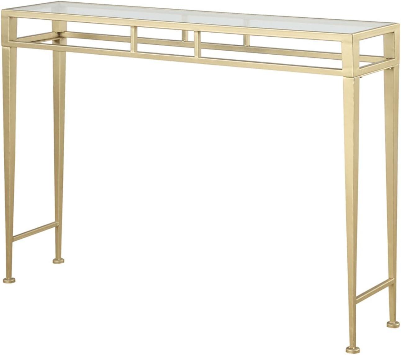 Gold and Clear Glass 42" Hall Console Table