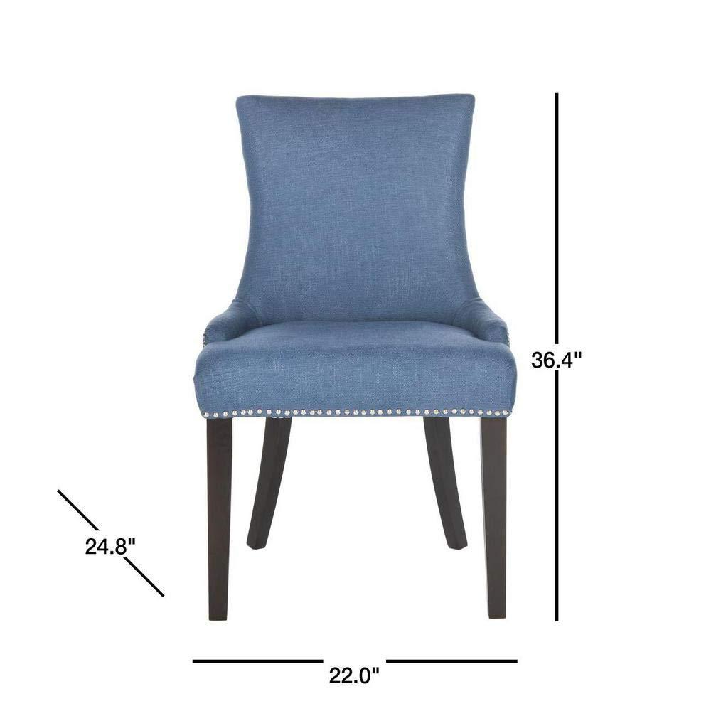 Lester 19" H Dining Chair With Nail Head Trim (Set of 2) - MCR4709 - Navy - Safavieh Couture