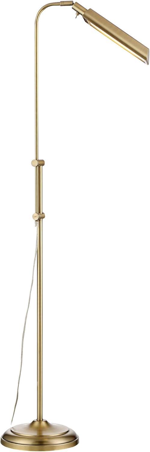 360 Lighting Culver Traditional Pharmacy Floor Lamp Standing 57" Tall Plated Aged Brass LED Adjustable Metal Shade for Living Room Reading Bedroo