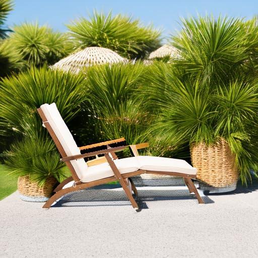 Palmdale Lounge Chair - Outdoor - PAT7015 - Natural/Beige -Safavieh